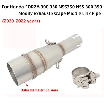 Paslysti Ant Honda FORZA 300 350 NSS350 NPT 300 350 2020-2022 Motociklo Išmetimo Pabėgti Keisti Vidurio Link Vamzdžio Prijungti 51mm Duslintuvo