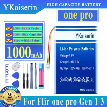 YKaiserin 1000mAh Baterija Flir Vienas Pro Gen 1 3 Terminio Vaizdo Kameros Baterijos + Kelio NR.