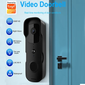 Tuya Smart Vandeniui WiFi Bevielio Vaizdo Doorbell Domofonas Mobilųjį Telefoną Stebėjimo Veikia su 