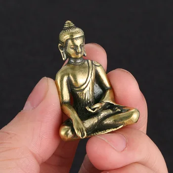 3Pc Kietas Gryno Vario Buda Ornamentu Nelaimę Ir sendinto Žalvario Shakyamuni Buda Amitabha Amatai