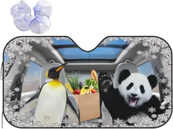 Automobilio priekinį Stiklą Saulės Pavėsyje, Sulankstomas Panda Pingvinas Automobilių skėtį nuo saulės Padengti UV Blokuoti Automobilio Priekinis Stiklas Saulės Pavėsyje, kad Transporto priemonės