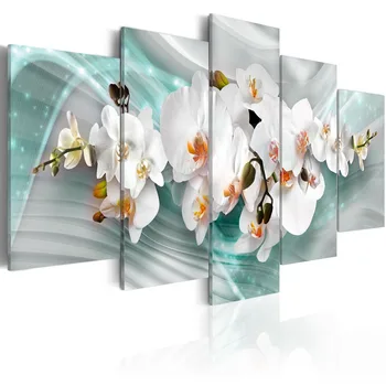 5 Skydelis Nuotraukas Spausdina Sienos Meno Šviežios Baltos Magnolia Gėlių, Modulinės Plakatas Subtilus Tapybos Drobės, Miegamojo HD Spausdinti