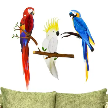 Atogrąžų Paukščiai Dekoracijos Natūralūs Paukščių Korio Papuošalų, Paukščių Išpjovos vaikų Darželio Lange, Sienų Apdaila 3D