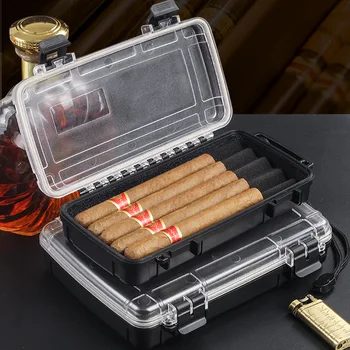 Plastikiniai Aišku, Cigarų Humidoras 5vnt 7pcs Cigarų Laikymo Dėžutė Lauko Kelionių Nešiojamų Drėgmei atsparus