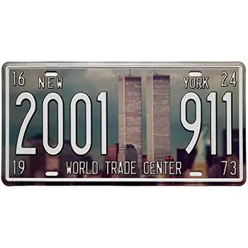 ERLOOD Pasaulio Prekybos Centro 911 Senovinių Auto Licenciją Plokštelės Alavo Ženklas, Sienų Dekoras Plakatai Įspausti Žymę Dydis 6 X 12