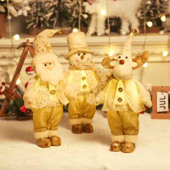 2023 Kalėdinė Dekoracija Animacinių Filmų Žėrintis Sniego Briedžių Lėlės Stovi Lėlės Darbalaukio Ornamentu