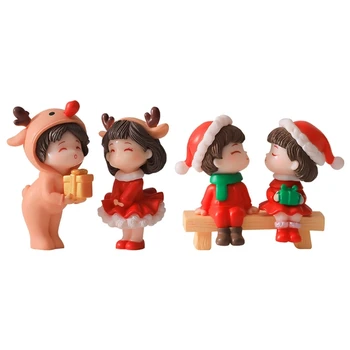 Kalėdų Pora Figūrėlės Namų Dekoracijas, Miniatiūrinės Puošybos naujas