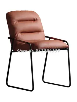 Italijos minimalistinio odos valgomojo kėdė plunksnų minkštas maišelis dizainas home atgal kėdė studijų knygą kėdė šiuolaikinės geležies laisvalaikio kėdė