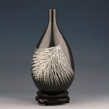 Namų Dekoro Keramikos Vaza Šiuolaikinės Kinų Angelo Plunksna Vandens Lašas Vaza Kambarį Apdaila, Apdailos Gėlių Kompozicijų Vaza