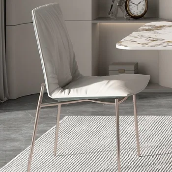 Modernus ir minimalistinis nerūdijančio plieno metalo valgomojo kėdžių dizainas prabangus viešbutis, restoranai