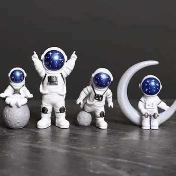 4 vnt Astronautas Pav Statula Statulėlės Astronautas Skulptūra Švietimo Žaislas Darbalaukio Namų Puošybai Astronautas Modelis Vaikams Dovanų