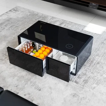 smart baldai daugiafunkcinis šaldytuvas su 2 šaldymo stalčiai kavos staliukas dizainas