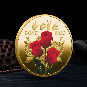 52 Rūšių Meilė Raudona Rožė, Metalo Monetą
