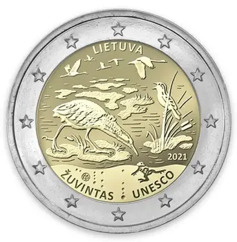 Lietuvos 2021 Zuventas Biosferos Rezervate 2 Euro Bimetalinė Progines Monetas, Naujas Unc 100% Originalus
