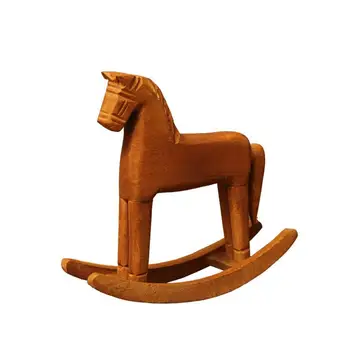 Rankų Darbo Medinis Arklys Darbalaukio Ornamentu Medinių Amatų Rocking Horse Namų Puošybai Vaikams, Žaislai