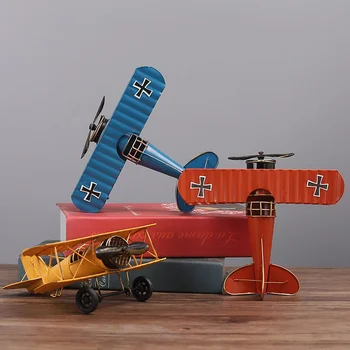 3 Vnt Lėktuvo Modelis Ornamentu Namų Dekoro Metalo Senamadiškas Retro Lėktuvų Miniatiūriniai Modeliai, Orlaivių Derliaus Dekoratyvinių