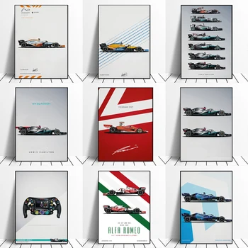 Plakatas HD Spaudinių Formulė Pasaulio Čempionatą Automobilių Lenktynių F1 Klasikinis Vairuotojo Drobės Tapybos Sienos paveiksl Kambarį Namų Dekoro