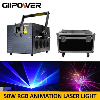 FB4 Lazerio 50W RGB Animacija Lazerio Šviesa ILDA Etape Parodyti Sistemos 50watt Kelių Spalvų Lazerio Analoginis Tekstas Projektoriaus Ekranas