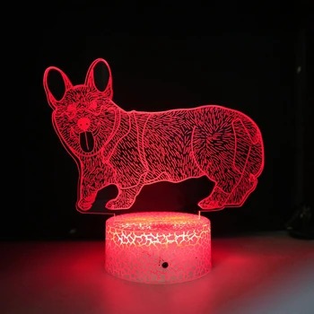 Nighdn Wolf 3D Iliuziją, LED Lempos Naktį Šviesos, Miegamojo staliukas Apdailos naktinė lempa Gimtadienio, Kalėdų Dovana Vaikams