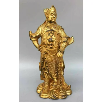 Senovės Kinų Bronzos Paauksuotas Wei Tuo Pastato Budos Statula Bendrojo Tian Wei Statula