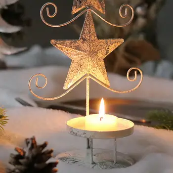 Kalėdų Ornamentu Stalo Žvakių Laikiklis Putojantis Kalėdų Medžio Briedžių Žvakidė Šventinė Kalėdų Žvakių Laikiklis su Stabilia Turas