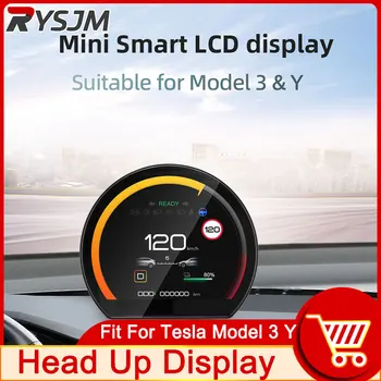 Mini HUD Spidometras Tinka Tesla Model 3 Y Auto Metrų LCD Ekranas Rida Greitis Atviras Duris Informatiom Skaitmeninių prietaisų Skydelio Ekranas